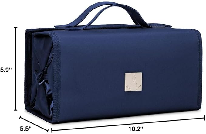 ROYALFAIR Roll Up Makeup Bag, Travel Toiletry Bag for Women with 4 Clear TSA Approved Pouches, Hanging Travel Organizer, Folding Cosmetic Bag for Men and Women