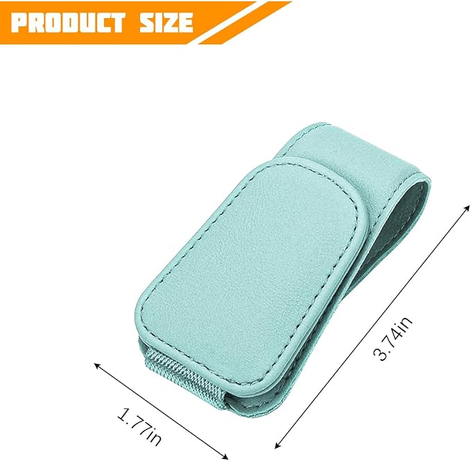 Sunglasses Holder for Car Visor, Microfiber Leather Magnetic Sun Visor Eyeglasses Hanger & Ticket Card Clip, Multi-Function Automotive Interior Glasses Mount, Universal Fit (Sky Blue)