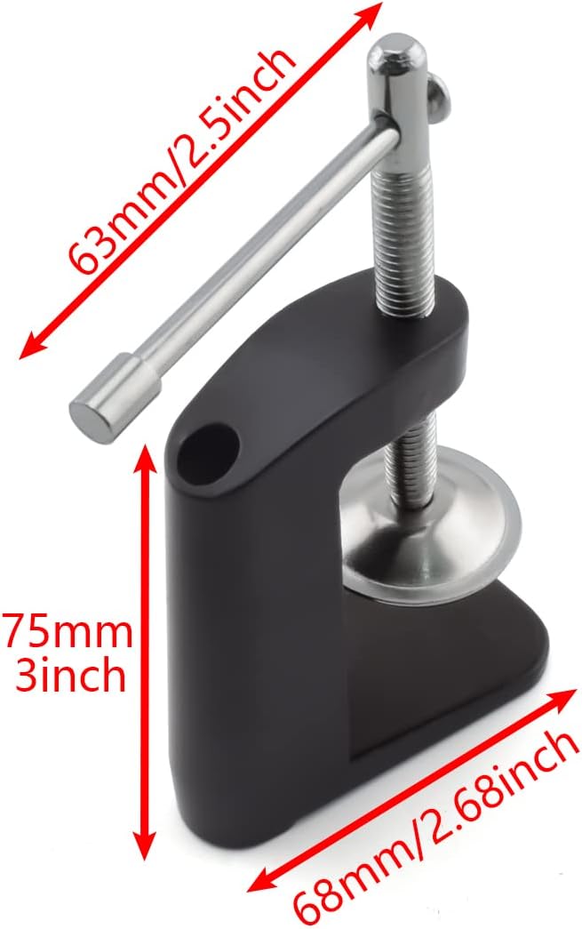 Heavy-duty Metal Table Mount Clamp C Shape Clip Bracket for Microphone Suspension Boom Scissor Arm Stand Holder with Adjustable Positioning Screw, Fits up to 2.16"/5.5cm Desktop Thickness