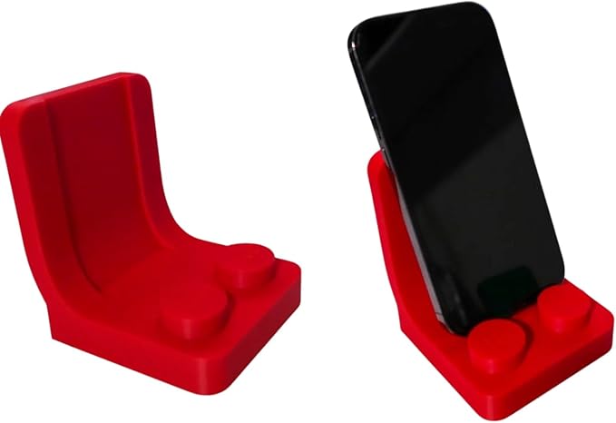 Brick Seat Phone Holder ??Fun Brick-Style Stand for Smartphones & Tablets ??Desk Display Holder for Vertical or Horizontal Viewing ??Colorful Organizer for Office, Gaming, or Kids Rooms (Yellow)