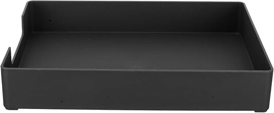 A4 Desktop File Organizer Box with Lid, Black Multifunctional Sundries Storage Case for Office Documents and Stationery, Stackable Home and Office Filing Storage Container