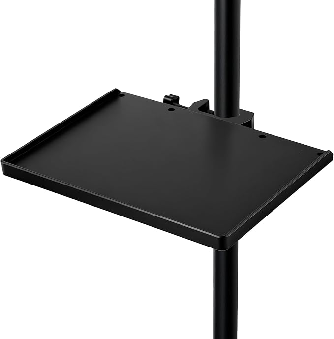 Mic Stand Tray Clamp On Shelf Lash Tray Holder Microphone Stand Trays Pole Mount Shelf Tripod Trays Desk Holders Mic Stands Accessories With 9.44" X 6.88" For Stage, Music Sheet, Live Streaming