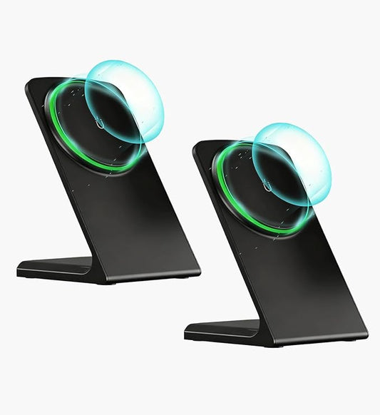 2 Pack MagSafe Charger Stand 15W Magnetic Wireless Charger for iPhone 17-12 Samsung Galaxy S26-S21 Google Pixel 10-6 (Onyx Black)