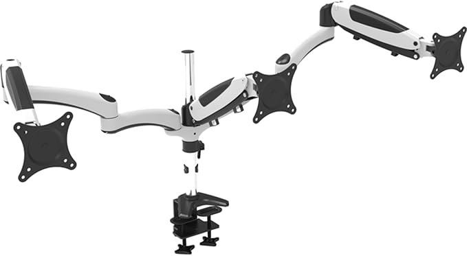 Triple Monitor Mount W/ARTICUK Desk ARMS CLAMP/Grommet MAX 28 LED