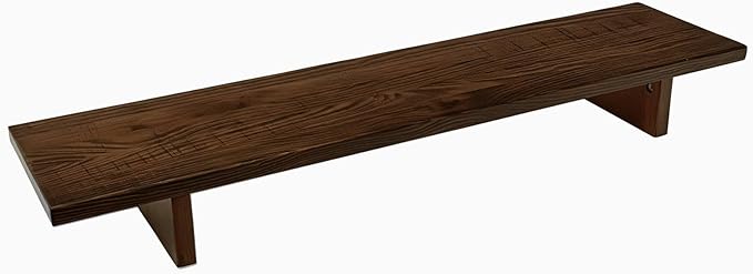 Desky Minimal Monitor Stand – Ergonomic Wood Riser for Single or Dual Monitors, Desk Shelf Organizer to Elevate Screen Height – American Rustic Pine Softwood