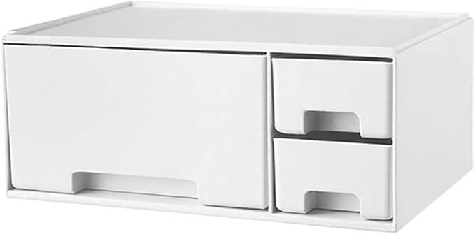 Gatuida Desk Monitor Stand Riser: Desk Organizer with Drawer for Office Supplies, White