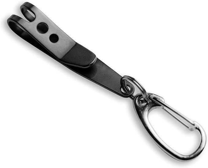 TEC Accessories - P-7 Suspension Clip - Stainless Spring Steel, Black Diamond Finish - Everyday Carry - Keychain Accessory