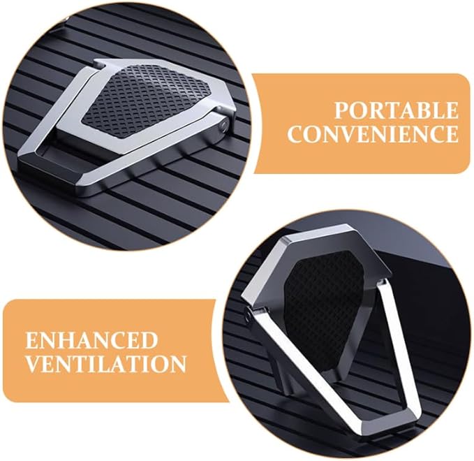 Angoily Portable Foldable Laptop Stand 4-Pack Ergonomic Invisible Computer Riser with Self-Adhesive Feet Cooling Pad for Desk Travel and Office