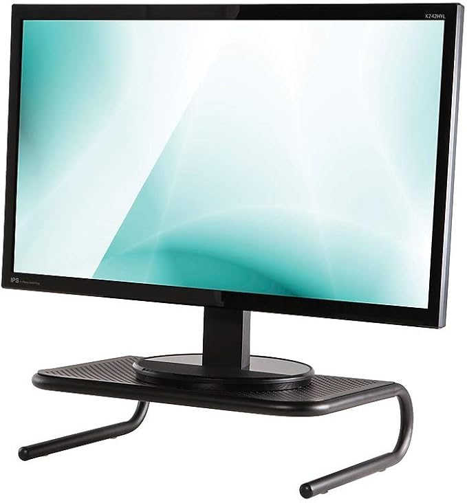 Staples Standard Steel Monitor Stand ??Desktop Riser for Monitors, Laptops & Office Workstations, Black