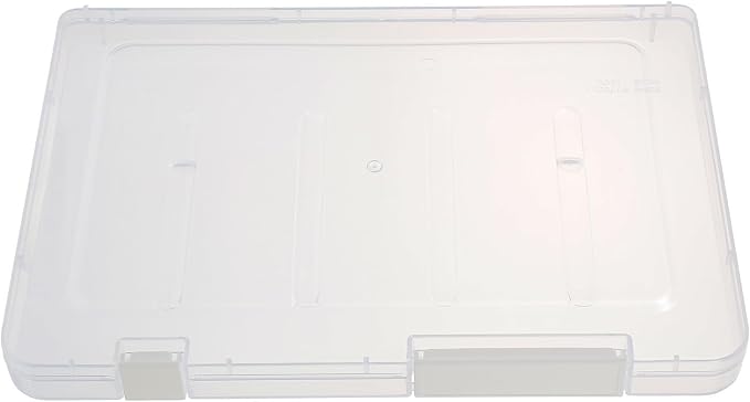 Office File Storage Box A4 Size Thin White Plastic Document Organizer with Dustproof Lid for Desktop Filing and Paper Storage in Home and Office