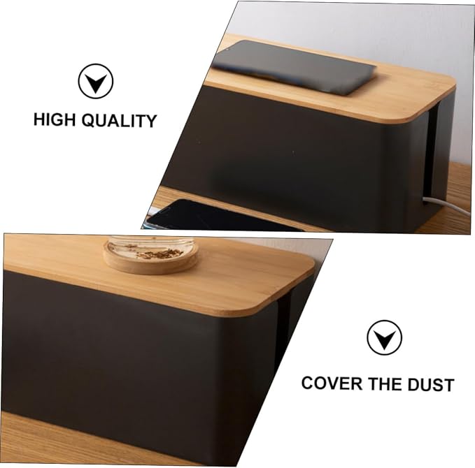 Desk Cable Management Round Holed Wire Storage Box Outdoor Storage Box for Power Cord Organizers