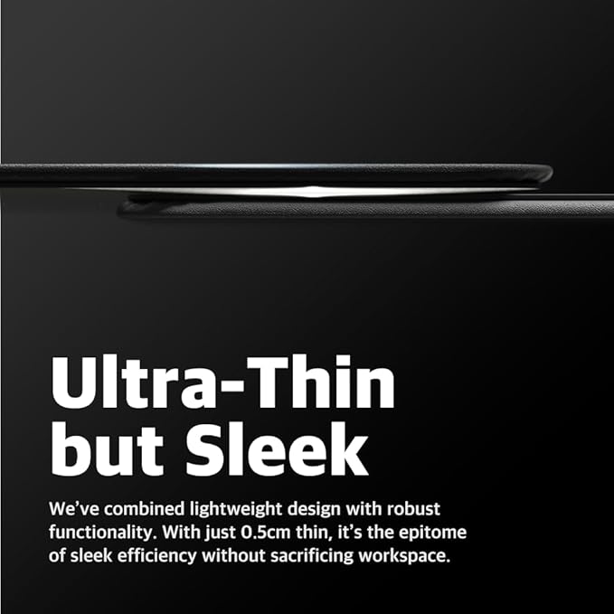 POUT H3 Wireless Charging Mouse Pad ??Qi-Enabled Fast Charger Built into Sleek Desk Mat, Compatible with Phones, Earbuds & More(Dust Gray)