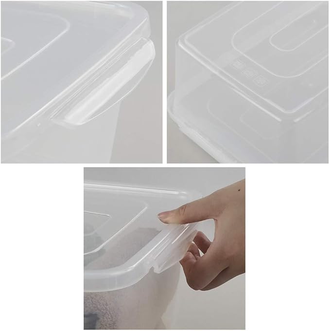 Jekiyo Clear Plastic Storage Bin, 14 Quart Latching Box Container with Lid, 4 Packs