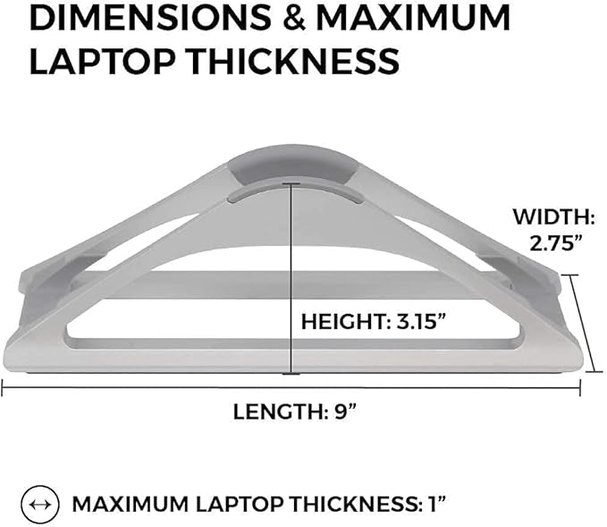 HumanCentric Vertical Laptop Stand for Desks in Silver Color, Upright Adjustable Holder to Dock Apple MacBook Stand, and Other Laptops to Organize Work & Home Office, Automatic Grip