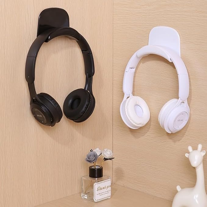 4 Pack Gaming Headphone Stand Headset Hook Holder Hanger Stick-on Wall Mount Under Desk Clip Cradle Storage Organizer for Sennheiser Sony Bose Beats AKG Audio-Technica Earphones