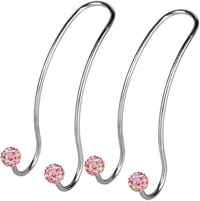 SAVORI Auto Hooks Bling Car Hangers Organizer Seat Headrest Hooks Strong and Durable Backseat Hanger Storage Universal for SUV Truck Vehicle 2 Pack (Pink)