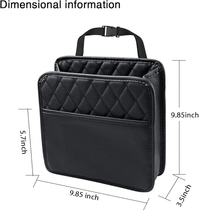 Car Back Seat Organizer, Hanging PU Leather Car Storage Bag, Compatible with Most Vehicles Interior Accessories Organizer (Black(2Pack))