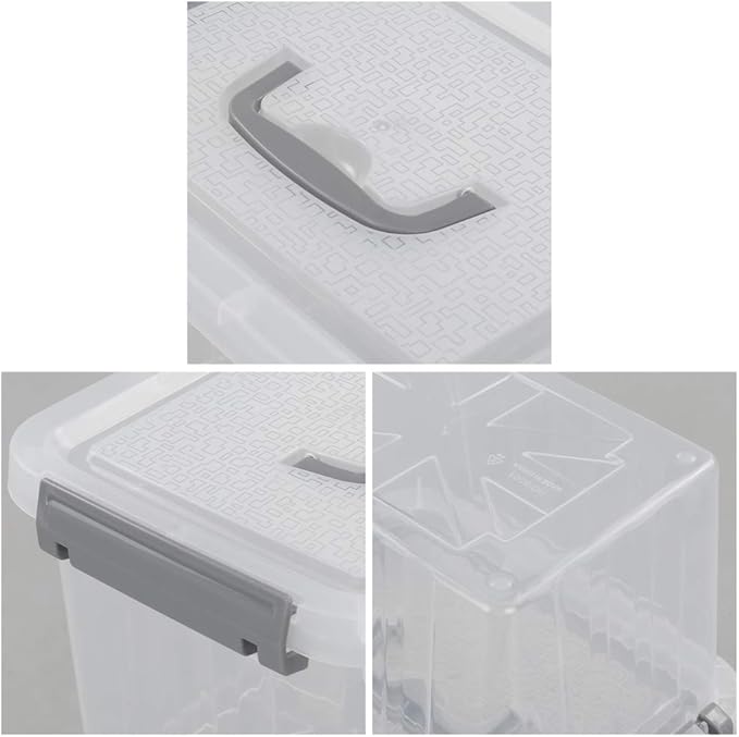 Jekiyo Clear Plastic Storage Bin, 12 Quart Latching Box with Lid, 1 Pack