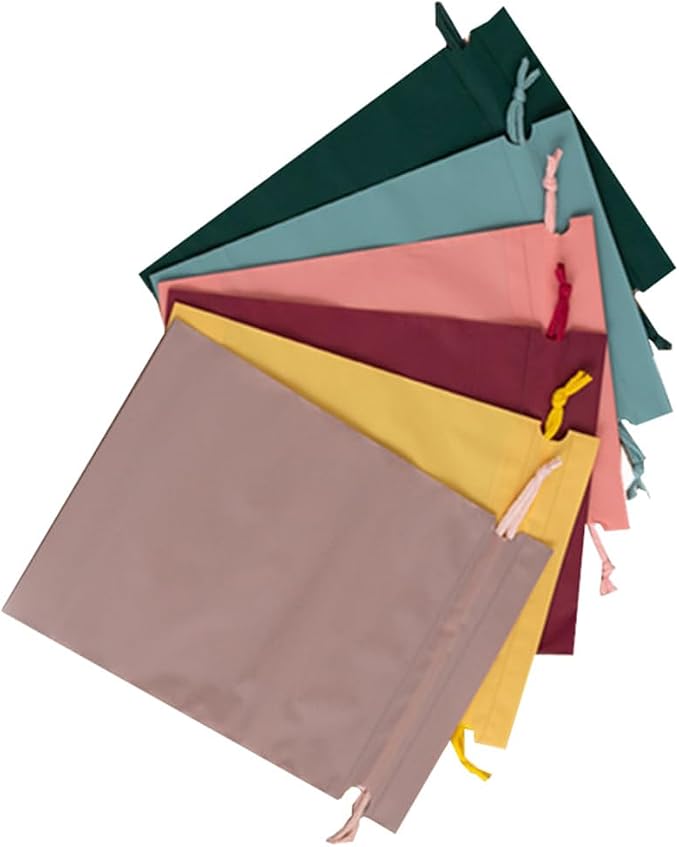 Waterproof Travel Shoe Bags Set of 6 Drawstring Storage Pouches for Shoes Clothes T-Shirts and Accessories 11.61 X 8.07 X 0.11 in Travel Organizer for Luggage Gym Camping Vacation