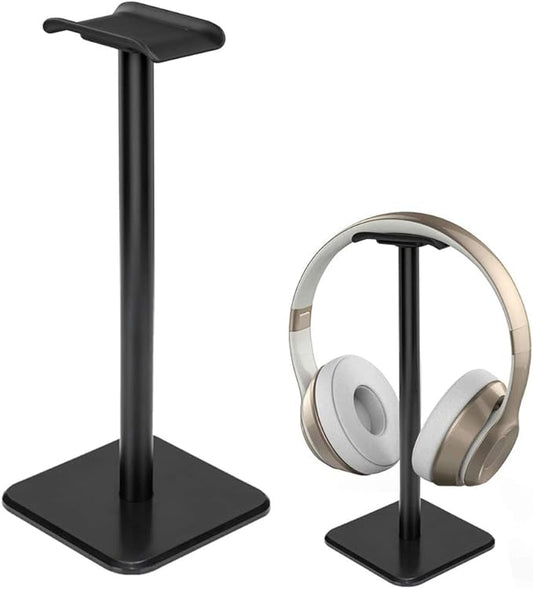 Headphone Stand Gaming Headset Holder Universal Aluminum Metal Headphone Holder Hanger with Aluminum Supporting Bar Flexible Headrest ABS Solid Base for All Headphone,Black, HSB3602