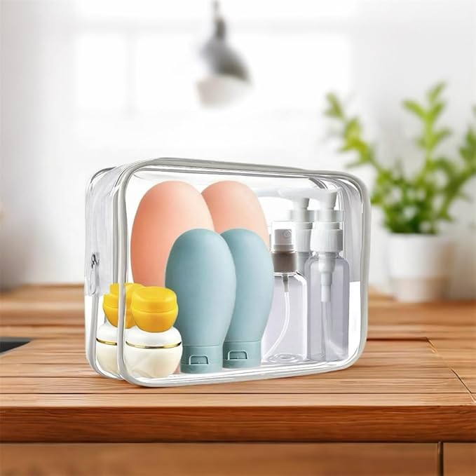 21 PCS Refillable Toiletry Bottles with Toiletry Bag for Travel Containers Empty Squeeze Leakproof Accessories for Toiletries Shampoo Lotion Body Wash (BPA Free)