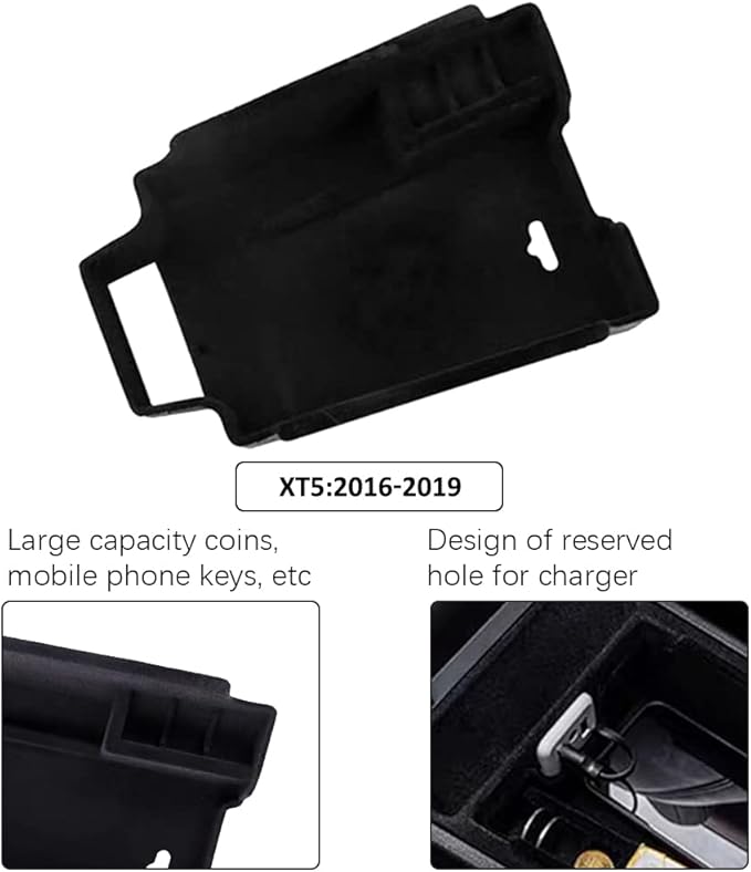 for XT5 Armrest Storage Tray Compatible with Cadillac XT5 Accessories 2019 2018 2017 2016 Flocking Interior Armrest Insert Tray xt5 Center Console Organizer