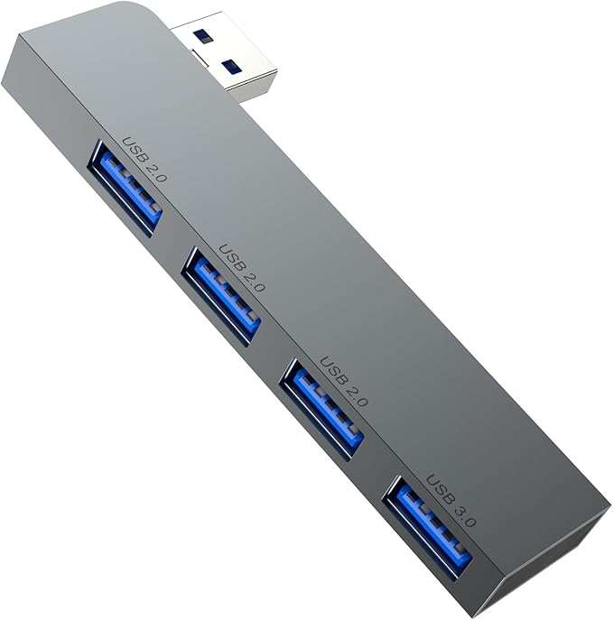 Fidioto USB Hub, 4-Port USB Splitter(1 * 3.0 Hub, 3 * 2.0 Hub) USB Splitter USB Expander for Laptop,Windows PC,Mac,Printer,Flash Drive,Mobile HDD, Notebook PC
