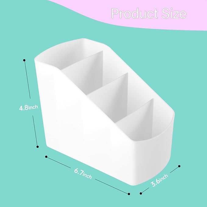 Generic 2-Piece Set Plastic Desk Organizer With 8 Slots,Minimalist Multi-purpose Storage for Small Items,White Matte Surface