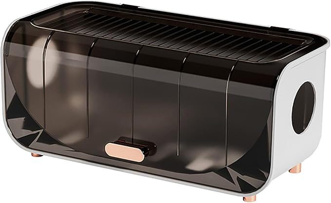 Cable Management Box, Cord Organizer Box with Detachable Base and Ventilation Design, for Hiding Power Strips Chargers Cables (Brown)