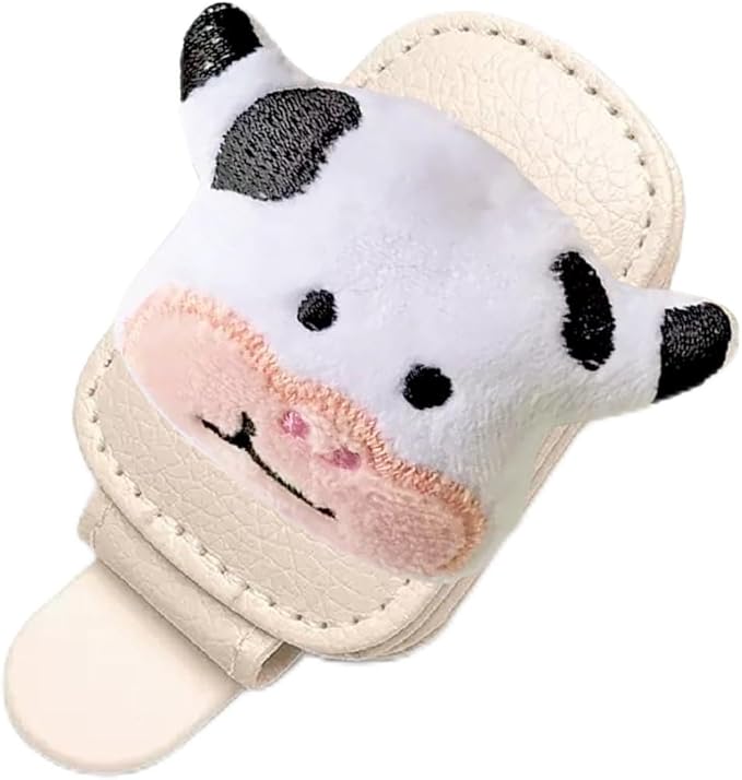 Cow Sunglasses Holder for Car Visor,Magnetic Leather Sunglass Holder,Ticket Card Clip Sunglasses Mount,Cows Visor Accessories Gadgets Cats Car Decor,Cow Gifts for Women,Men,Mom