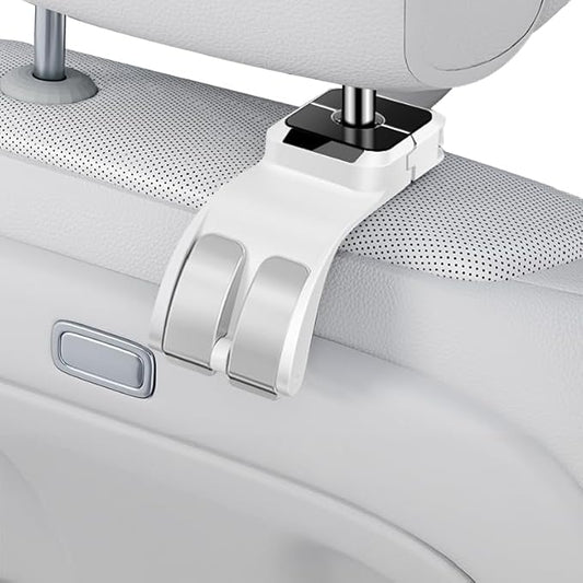 [Luxury car purse hook] | Universal headrest hooks for car | Heavy Duty Car Accessories Interior，car organizer | Multi-Function purse hook for table for Women & Men | 25KG Load Capacity (White)