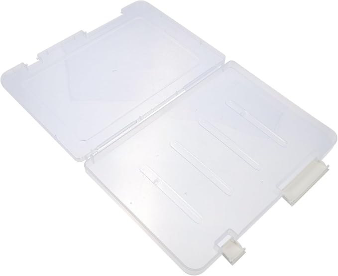 VALICLUD Plastic Document Storage Box A4 Thin White File Organizer with Dustproof Buckle Lid for Office Desktop Filing and Paper Storage