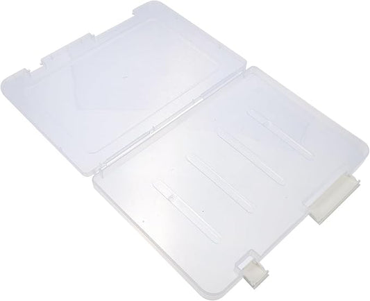 VALICLUD Plastic Document Storage Box A4 Thin White File Organizer with Dustproof Buckle Lid for Office Desktop Filing and Paper Storage