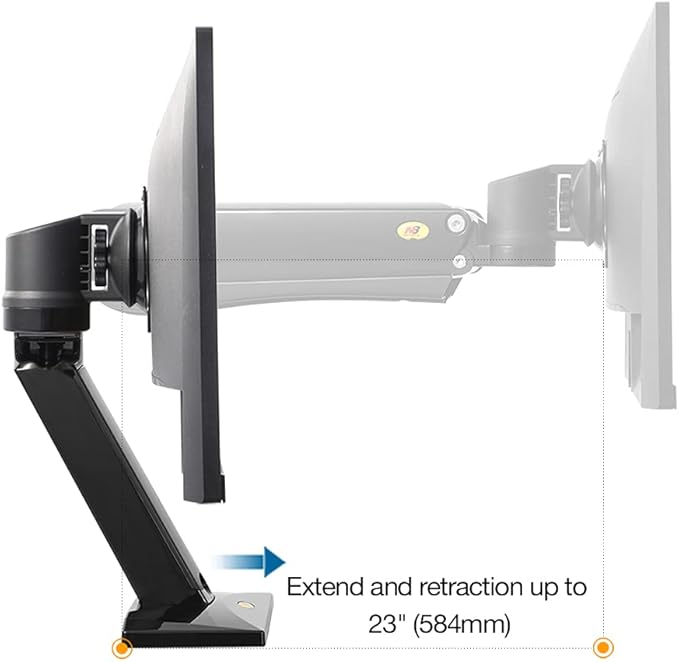 NB North Bayou Heavy Duty Monitor Arm Desk Mounts, Full Motion Mount Fits for 24"-42" Big Screen with Heavy Weight Capacity 4.4lbs-33lbs, Height Adjustable with Clamp, Grommet Mounting Base, NB45-B