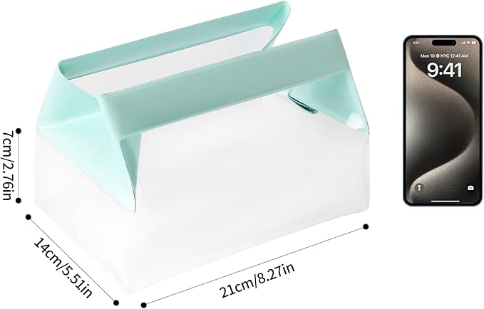 Clear Toiletry Bag with Magnetic Closure, 0.7mm Thick Structured TPU Travel Organizer, Transparent Cosmetic Bag for Toiletries, Makeup and Daily Essentials with Modern Color Trim(Sage Green Trim)