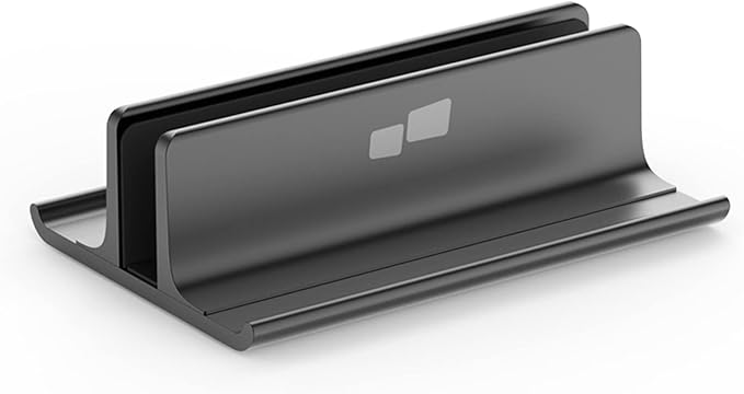 MP Mobile Pixels Upright Laptop Cradle Stand 3-in-1 Design, Adjustable Desktop Aluminum Stand for Smartphones, Tablets, Laptops, Books (Black)