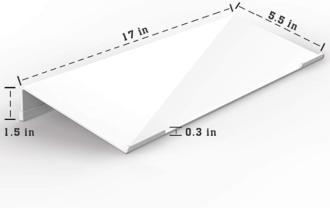 KOTEMON Acrylic Tilted Computer Keyboard Stand for Ergonomic Typing, Keyboard Tray Holder with Silicone Non-Slip Case, White