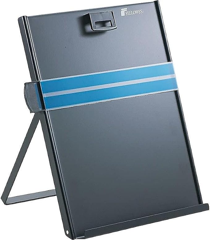 Fellowes Mfg. Co. Products - Metal Copyholder, Letter, 10-5/8"x8-3/8"x11-3/8", Black - Sold as 1 EA - Easel-style copyholder adjusts for appropriate viewing angle. Removable magnetic paper holder keeps copy securely in place on the metal stand. Feature...