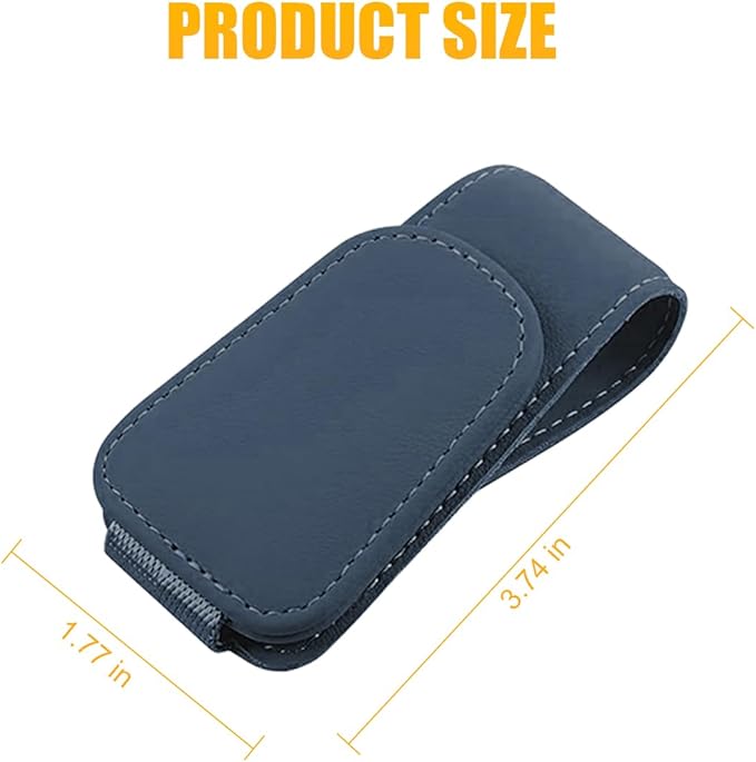 AICEL Sunglasses Holders for Car Sun Visor, Leather Eyeglasses Hanger Mounter, Magnetic Glasses Holder and Ticket Card Clip, Auto Interior Accessories Universal for SUV Pickup Truck