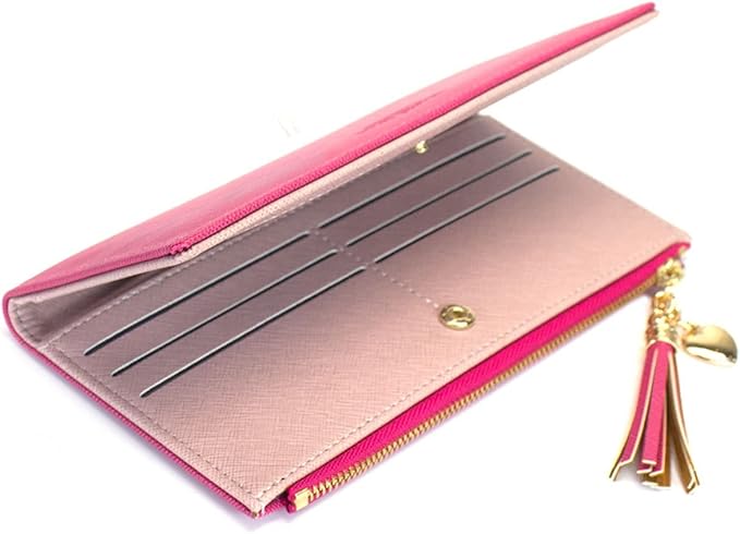 Valentoria Womens Wallet Cute Elegant Long Slim Card Holder Case Minimalist Coin Purse Thin Tassels Zip Clutch Wallets for Girls Ladies | Cute, Elegant, Long, Slim, Case, Minimalist