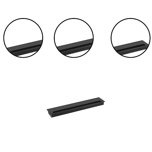 Desktop Cable Management Cover for Desk Organization - Aluminum Alloy Cable Box with Brush Seal (Black, 8.0x40.0x2.8 cm)