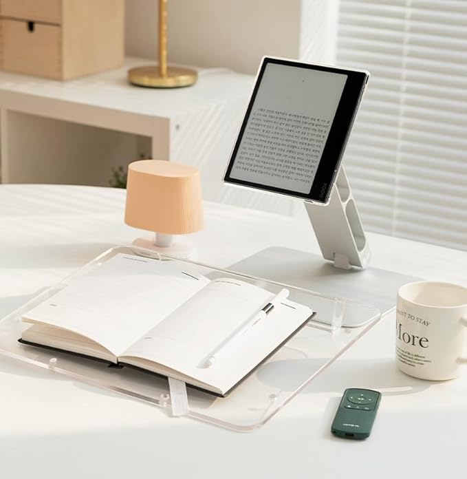 MITER 2-in-1 Magnetic Book & Tablet Stand – Detachable Acrylic Holder for Paper Books, Magnetic Mount for iPhone, iPad, Galaxy, Kindle, Boox, e-Reader Adjustable Innovative-Stand