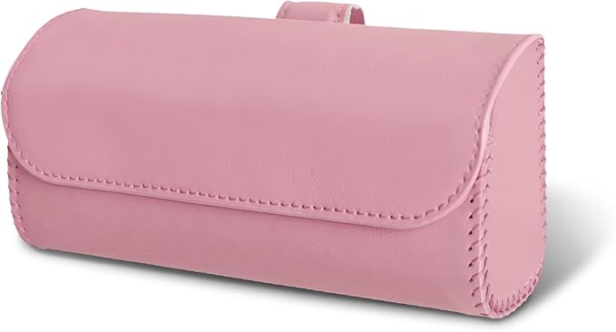 Sunglasses Holder for Car Sun Visor, Sunglass Organizer for Car, Magnetic Leather Eyeglasses Protective Storage Case, Waterproof Glasses Organizer Visor Accessories for Vehicles (Pink)