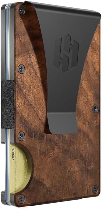 Hayvenhurst Wallet for Men - Slim RFID Blocking Metal Wallet with Money Clip, Minimalist Front Pocket Credit Card Holder, Small Mens Wallet