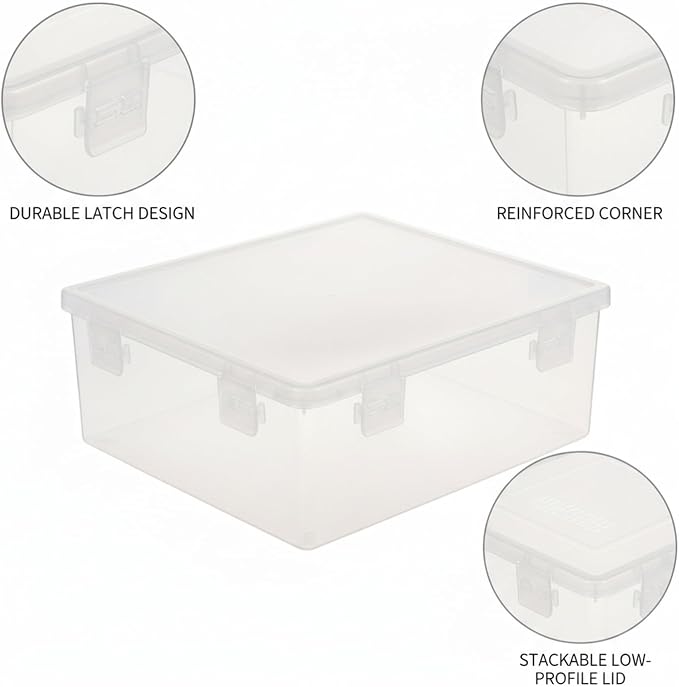 A4 Document Storage Box with Lid, Clear PP Plastic File Organizer for Desk and Drawer, Stackable Paper Container (1 PC)