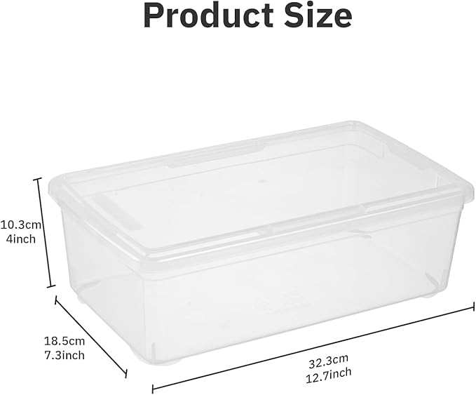 novelinks 6 QT Clear Storage Box Stackable Plastic Storage Bins with Lids Plastic Container Box for Sorting,12 Pack