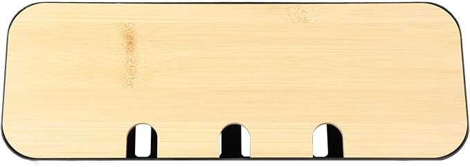 FABULETTA Desktop Cord Organiser Box with Wooden Lid, Cable Management Solution for Power Strip Hider, ABS Plastic Wire Storage Container and Junction Box Cover for Home Office Use(black)