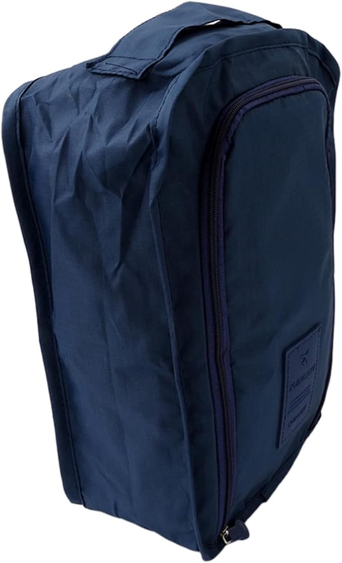 Travel Shoe Bags Foldable Waterproof Nylon with Zipper for Men & Women,Dark Blue