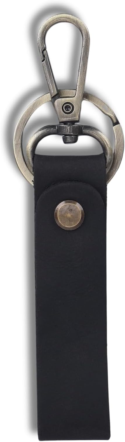 Genuine Leather Keychain with Belt Loop - Key Case Leather Tactical HK EDC Clip Fob Keychain Leathers Key Holder