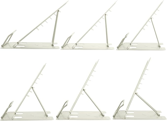 Honagu Book Stand Metal Desk Book Holder, Book Holders for Reading Hands Free, Adjustable Cookbook Documents Holder, Portable Bookstand for Music Books, Textbook, Recipe, Tablet, Ipad (Milky White)